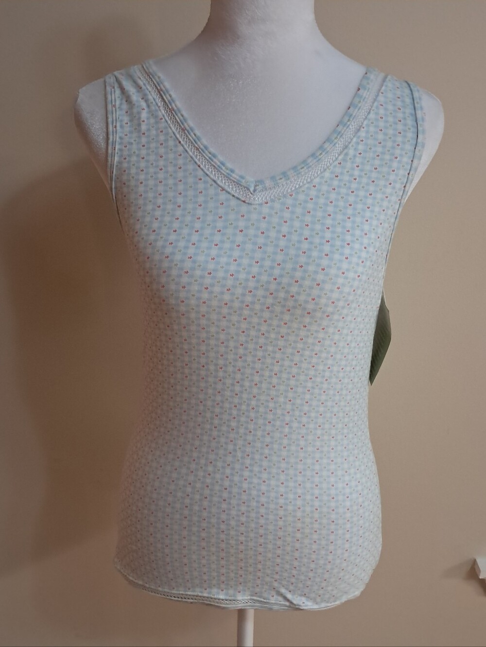 Karen Neuberger Tank Top Women's Medium M Cottagecore Loungewear Cotton Stretch